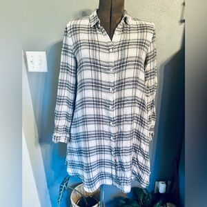 Ellison Womens Small Plaid Top Tunic Detailed‎ Back